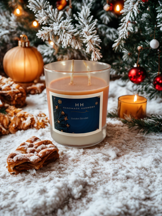 Golden Strudel Christmas Candle